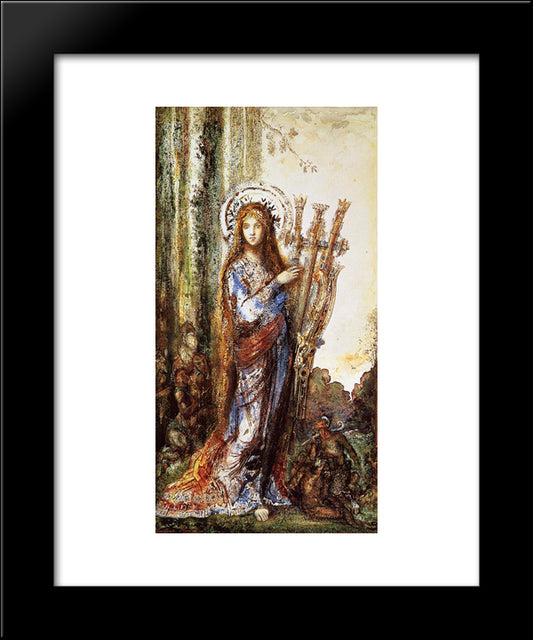 Satyrs 20x24 Black Modern Wood Framed Art Print Poster by Moreau, Gustave