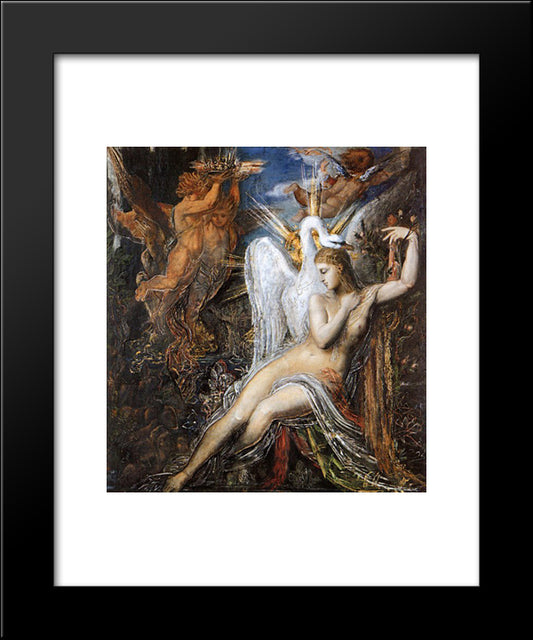 Leda 20x24 Black Modern Wood Framed Art Print Poster by Moreau, Gustave