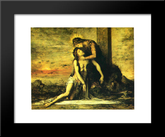 Pieta 20x24 Black Modern Wood Framed Art Print Poster by Moreau, Gustave