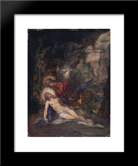 Pieta 20x24 Black Modern Wood Framed Art Print Poster by Moreau, Gustave