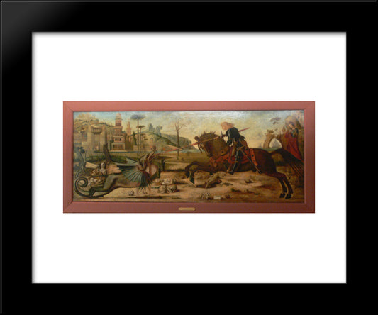 Saint George, After Vittore Carpaccio 20x24 Black Modern Wood Framed Art Print Poster by Moreau, Gustave