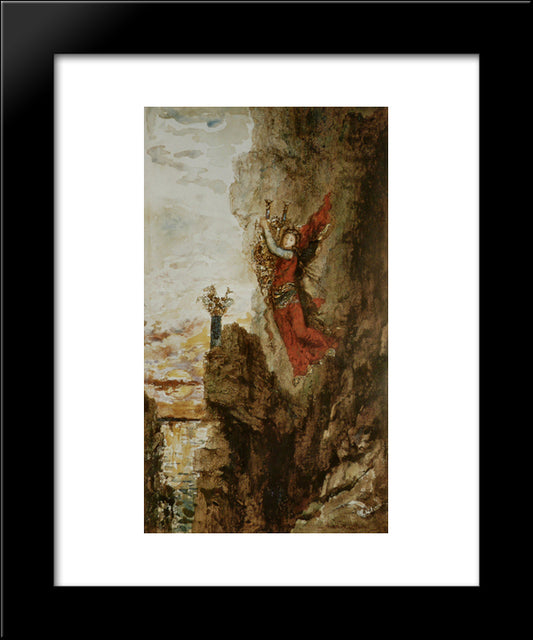 Sappho In Leucadia 20x24 Black Modern Wood Framed Art Print Poster by Moreau, Gustave