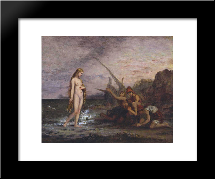 The Birth Of Venus 20x24 Black Modern Wood Framed Art Print Poster by Moreau, Gustave