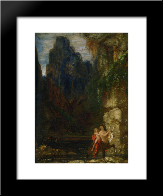 The Education Of Achilles 20x24 Black Modern Wood Framed Art Print Poster by Moreau, Gustave