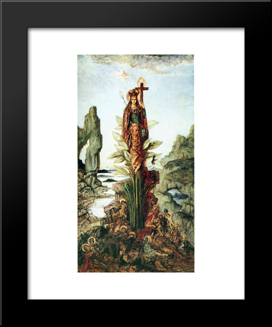 The Mystic Flower 20x24 Black Modern Wood Framed Art Print Poster by Moreau, Gustave