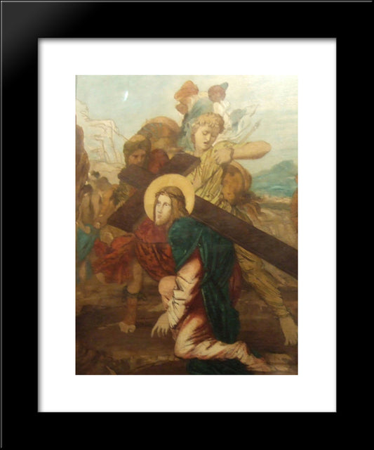 Third Station Of The Cross 20x24 Black Modern Wood Framed Art Print Poster by Moreau, Gustave