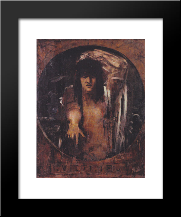 Victim 20x24 Black Modern Wood Framed Art Print Poster by Moreau, Gustave