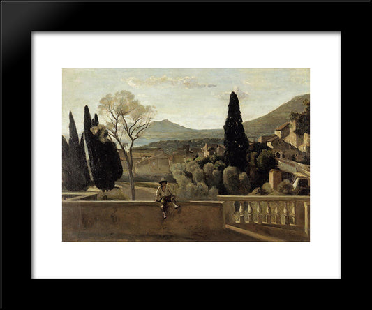 View Of Tivoli (After Corot) 20x24 Black Modern Wood Framed Art Print Poster by Morisot, Berthe