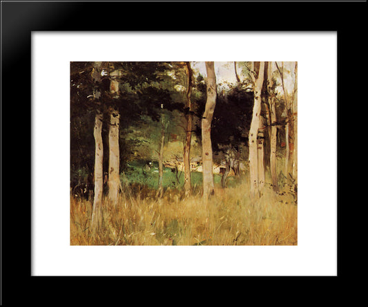 Thatched Cottage In Normandy 20x24 Black Modern Wood Framed Art Print Poster by Morisot, Berthe