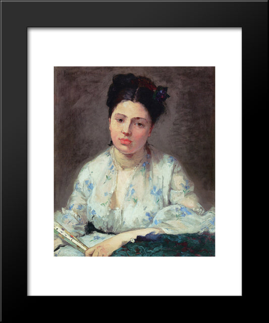 Young Woman 20x24 Black Modern Wood Framed Art Print Poster by Morisot, Berthe