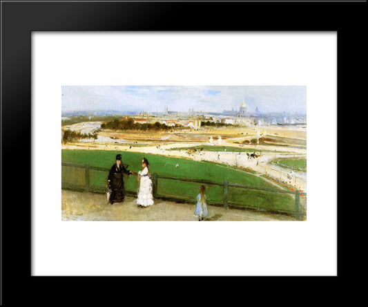 View On Paris Sun 20x24 Black Modern Wood Framed Art Print Poster by Morisot, Berthe