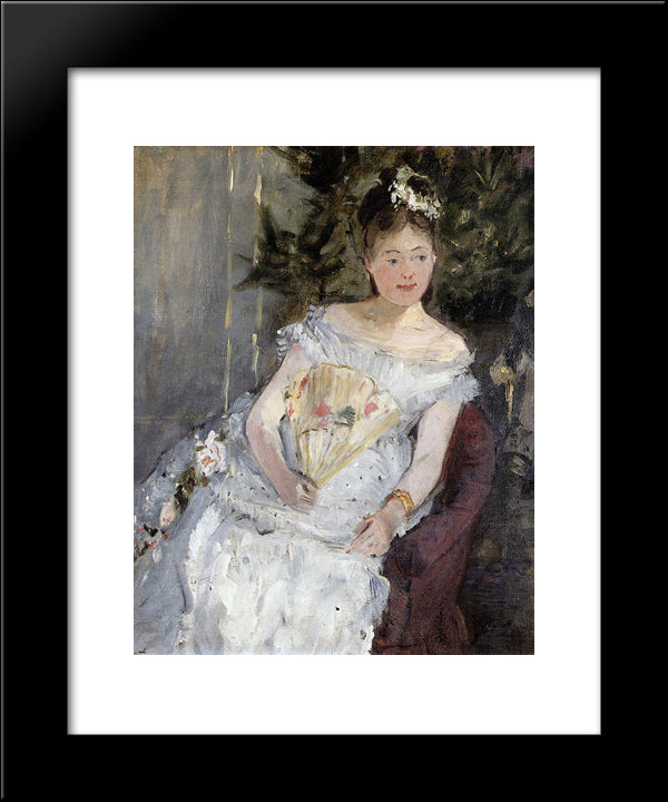 Portrait Of Marguerite Carre (Also Known As Young Girl In A Ball Gown) 20x24 Black Modern Wood Framed Art Print Poster by Morisot, Berthe