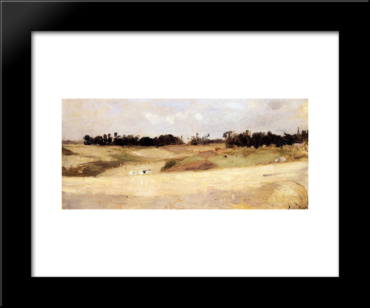 Landscape Near Valenciennes 20x24 Black Modern Wood Framed Art Print Poster by Morisot, Berthe