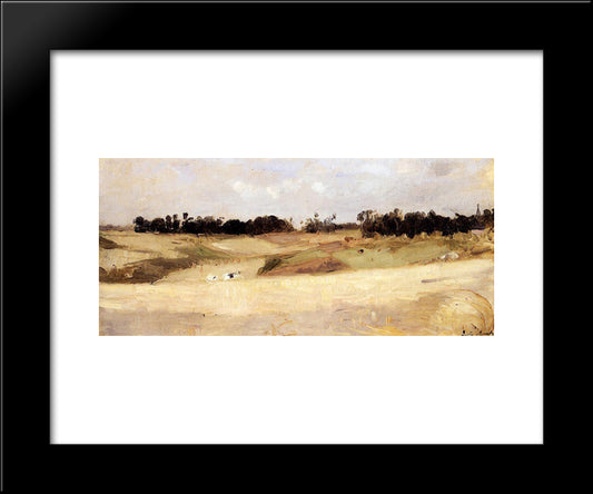 Landscape Near Valenciennes 20x24 Black Modern Wood Framed Art Print Poster by Morisot, Berthe