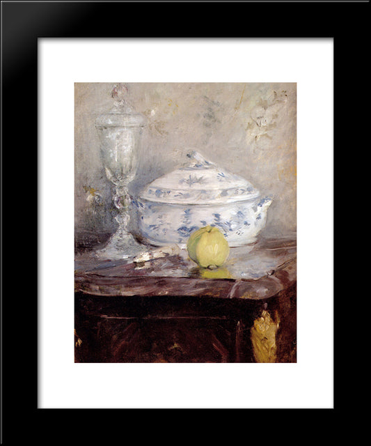 Tureen And Apple 20x24 Black Modern Wood Framed Art Print Poster by Morisot, Berthe