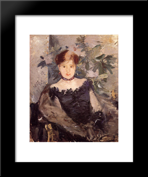 Woman In Black 20x24 Black Modern Wood Framed Art Print Poster by Morisot, Berthe