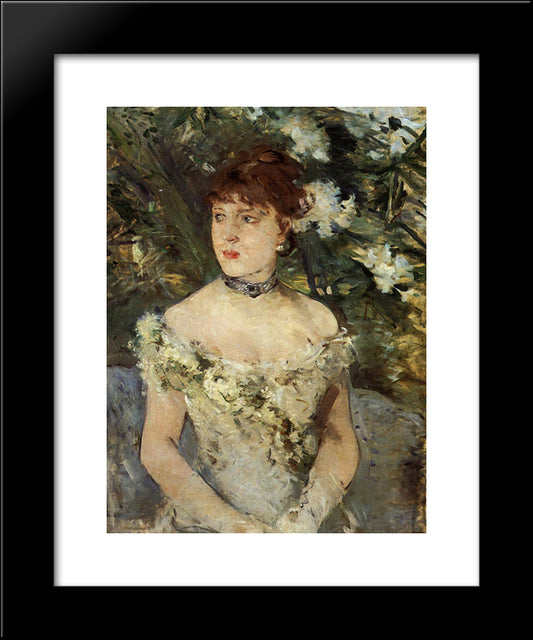 Young Girl In A Ball Gown 20x24 Black Modern Wood Framed Art Print Poster by Morisot, Berthe