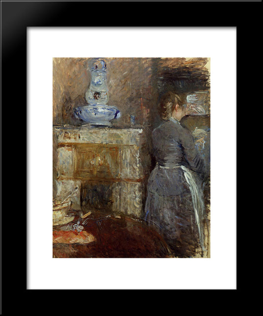 The Rouart'S Dining Room 20x24 Black Modern Wood Framed Art Print Poster by Morisot, Berthe