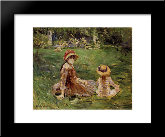 In The Garden At Maurecourt 20x24 Black Modern Wood Framed Art Print Poster by Morisot, Berthe