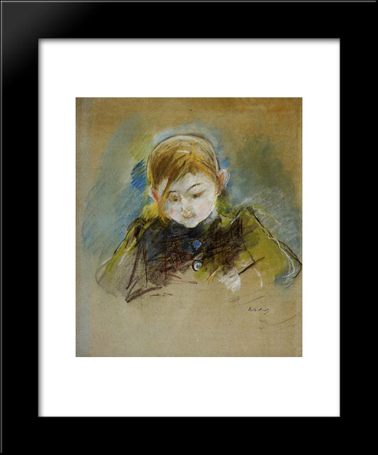 Julie Writing 20x24 Black Modern Wood Framed Art Print Poster by Morisot, Berthe