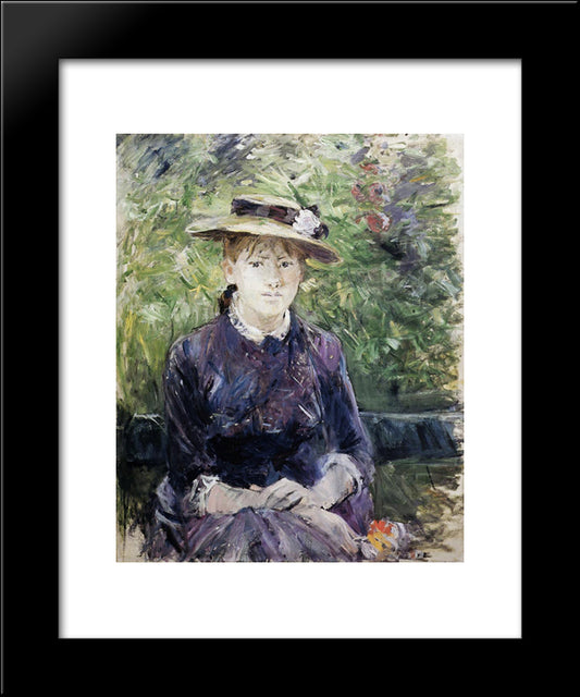 Portrait Of Paule Gobillard 20x24 Black Modern Wood Framed Art Print Poster by Morisot, Berthe