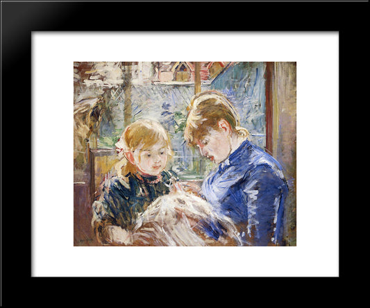 Houses-And-Buildings, Boats-And-Ships, Harbours-And-Lighthouses 20x24 Black Modern Wood Framed Art Print Poster by Morisot, Berthe