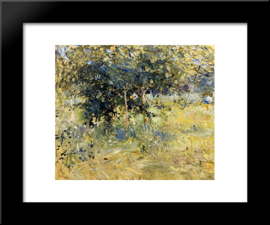 Willows In The Garden At Bougival 20x24 Black Modern Wood Framed Art Print Poster by Morisot, Berthe