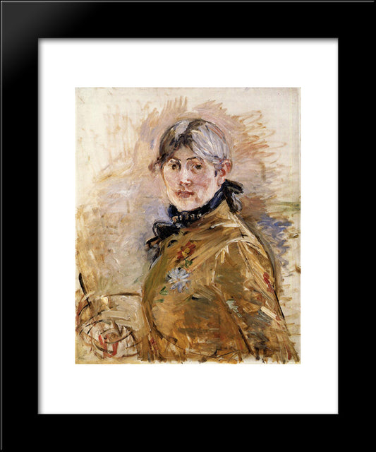 Self-Portrait 20x24 Black Modern Wood Framed Art Print Poster by Morisot, Berthe
