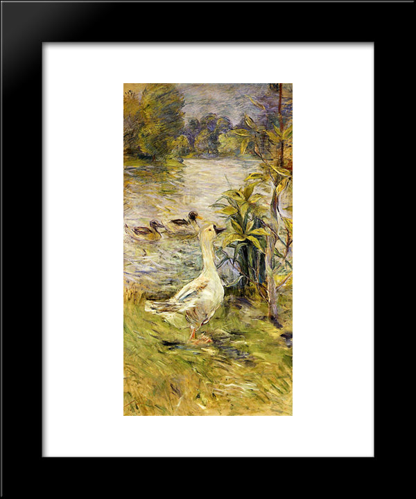 The Goose 20x24 Black Modern Wood Framed Art Print Poster by Morisot, Berthe