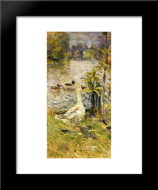 The Goose 20x24 Black Modern Wood Framed Art Print Poster by Morisot, Berthe