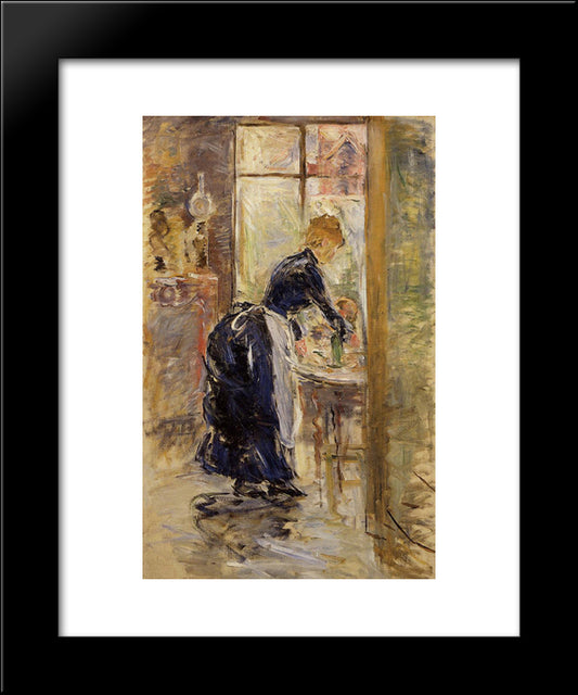 The Little Maid Servant 20x24 Black Modern Wood Framed Art Print Poster by Morisot, Berthe