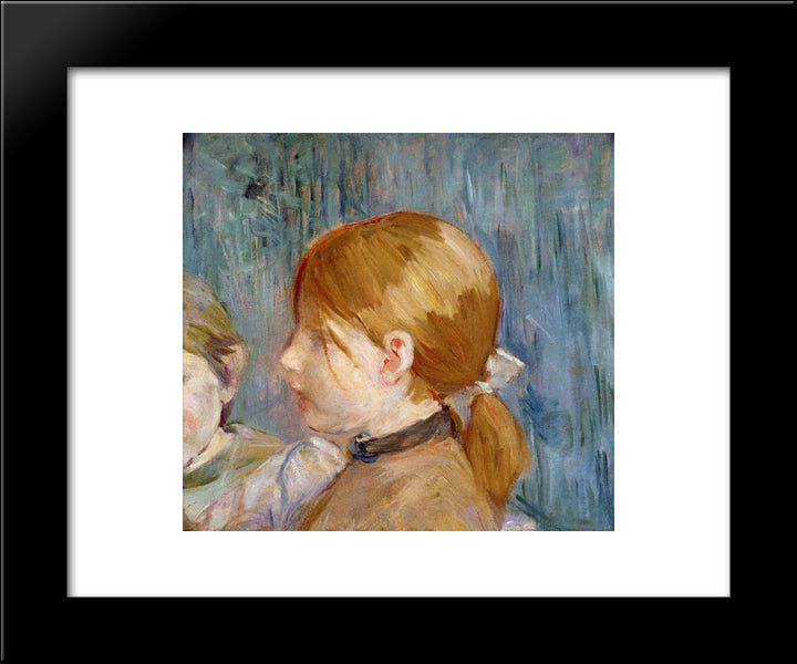 Jeannie'S Head (Aka Tete De Jeannie) 20x24 Black Modern Wood Framed Art Print Poster by Morisot, Berthe