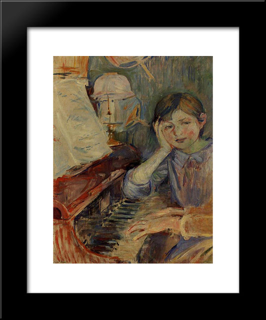 Julie Listening 20x24 Black Modern Wood Framed Art Print Poster by Morisot, Berthe
