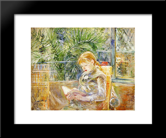 Reading 20x24 Black Modern Wood Framed Art Print Poster by Morisot, Berthe