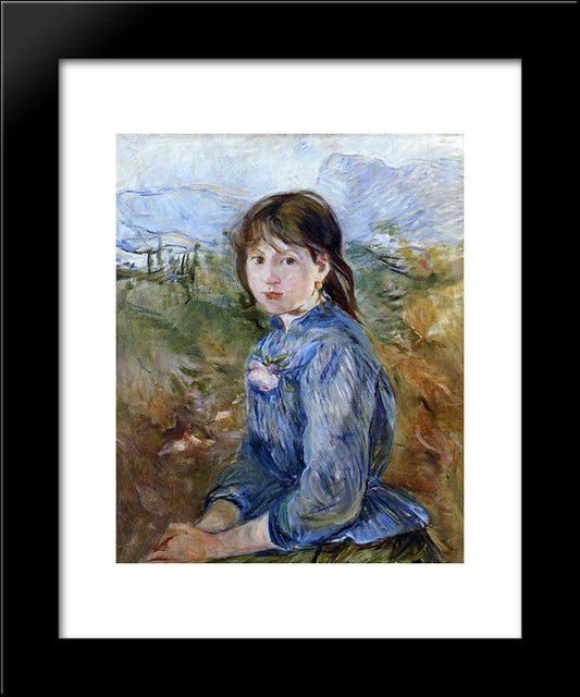 The Little Girl From Nice, Celestine 20x24 Black Modern Wood Framed Art Print Poster by Morisot, Berthe