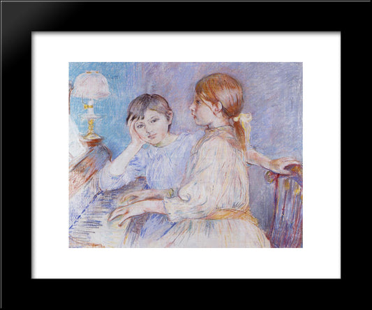 The Piano 20x24 Black Modern Wood Framed Art Print Poster by Morisot, Berthe