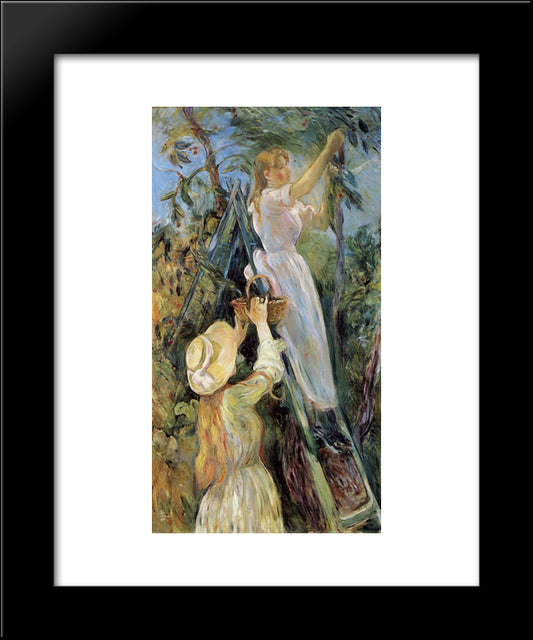 The Cherry Picker 20x24 Black Modern Wood Framed Art Print Poster by Morisot, Berthe