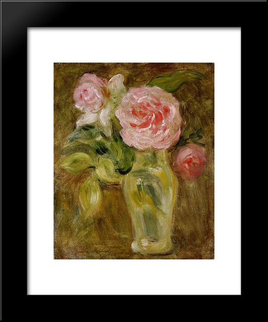 Roses 20x24 Black Modern Wood Framed Art Print Poster by Morisot, Berthe