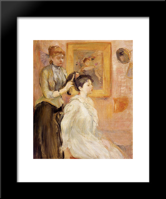 The Hairdresser 20x24 Black Modern Wood Framed Art Print Poster by Morisot, Berthe