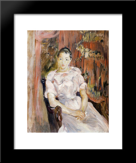 Young Girl Resting 20x24 Black Modern Wood Framed Art Print Poster by Morisot, Berthe