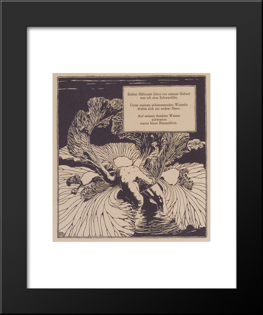 Iris. Illustration To A Poem By Arno Holz. 20x24 Black Modern Wood Framed Art Print Poster by Moser, Koloman