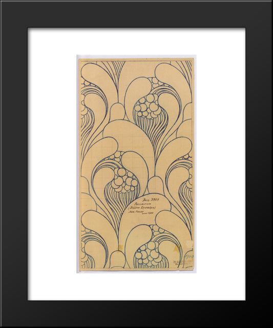 Fabric Design With Floral Awakening For Backhausen 20x24 Black Modern Wood Framed Art Print Poster by Moser, Koloman