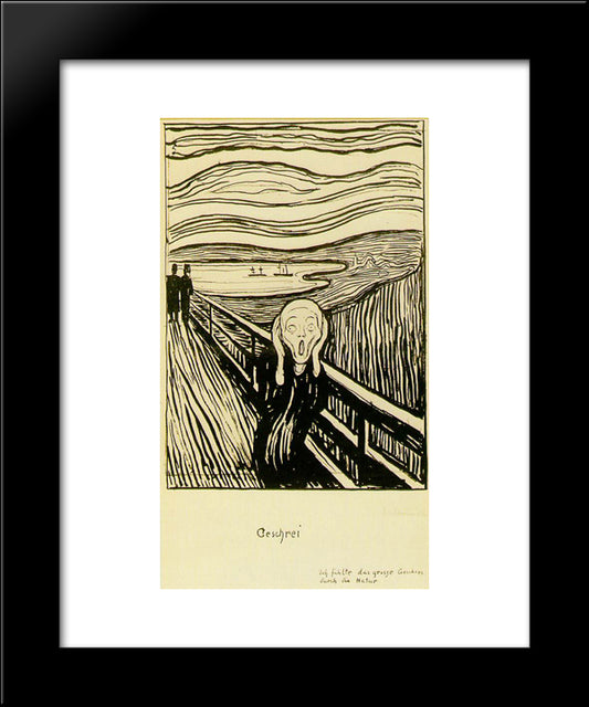 The Scream 20x24 Black Modern Wood Framed Art Print Poster by Munch, Edvard