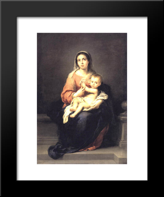 Madonna And Child 20x24 Black Modern Wood Framed Art Print Poster by Murillo, Bartolome Esteban
