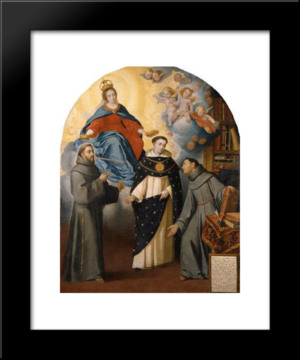 The Vision Of Fray Lauterio 20x24 Black Modern Wood Framed Art Print Poster by Murillo, Bartolome Esteban