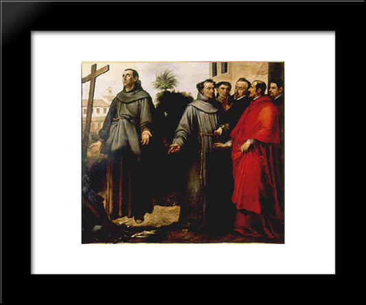 Saint Didacus Of Alcala In Ecstasy Before The Cross 20x24 Black Modern Wood Framed Art Print Poster by Murillo, Bartolome Esteban