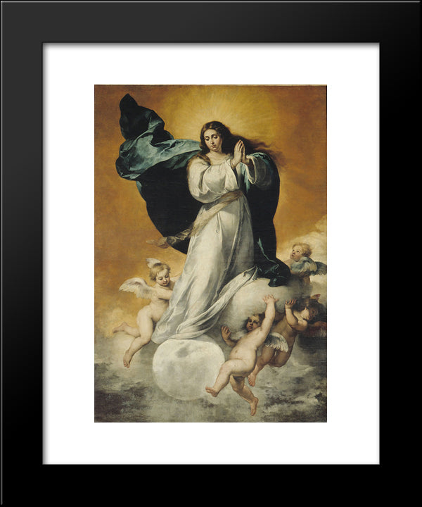 The Immaculate Conception 20x24 Black Modern Wood Framed Art Print Poster by Murillo, Bartolome Esteban