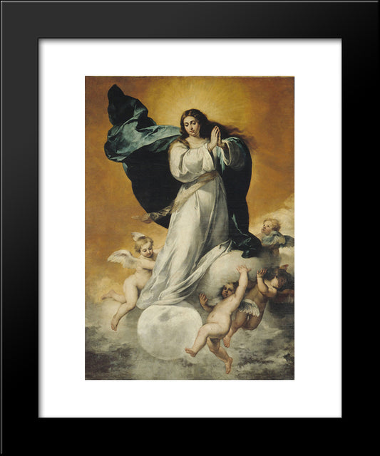 The Immaculate Conception 20x24 Black Modern Wood Framed Art Print Poster by Murillo, Bartolome Esteban