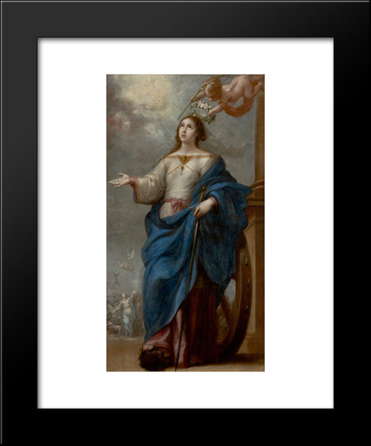 Saint Catherine Of Alexandria 20x24 Black Modern Wood Framed Art Print Poster by Murillo, Bartolome Esteban