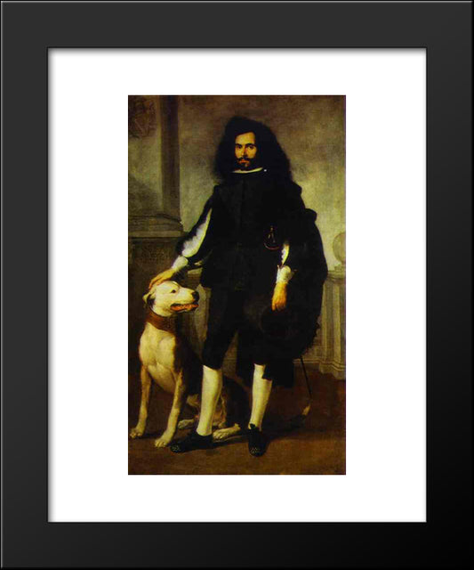 Portrait Of Andres De Andrade-I-La Col 20x24 Black Modern Wood Framed Art Print Poster by Murillo, Bartolome Esteban